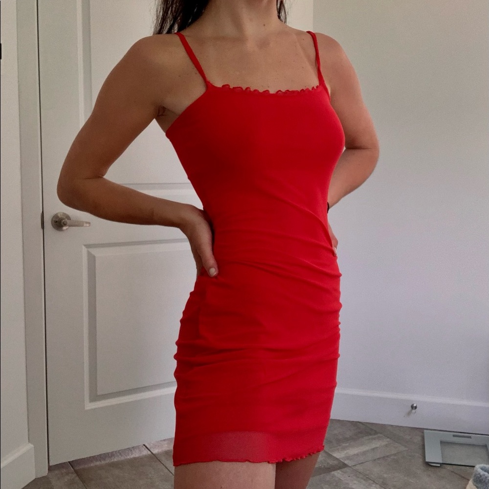Crimson body-con dress